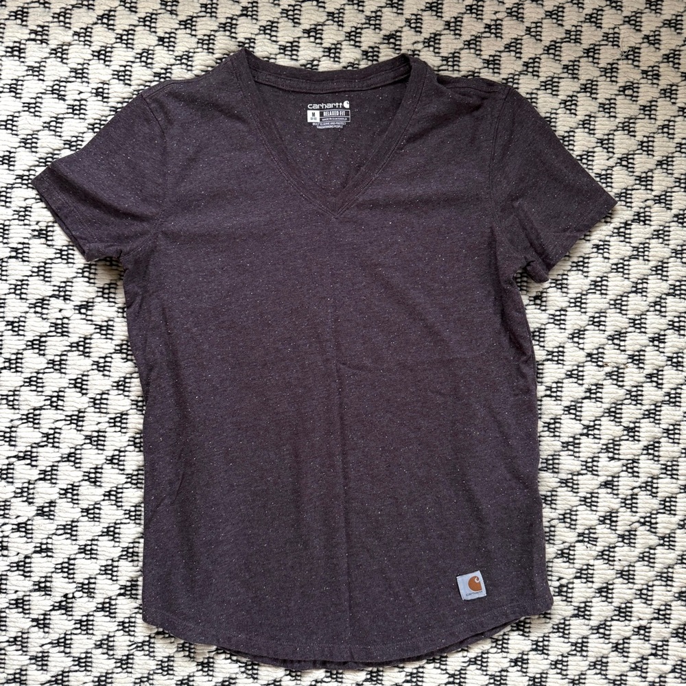 Carhartt Women's Purple with Speckled Nep V-Neck Tee